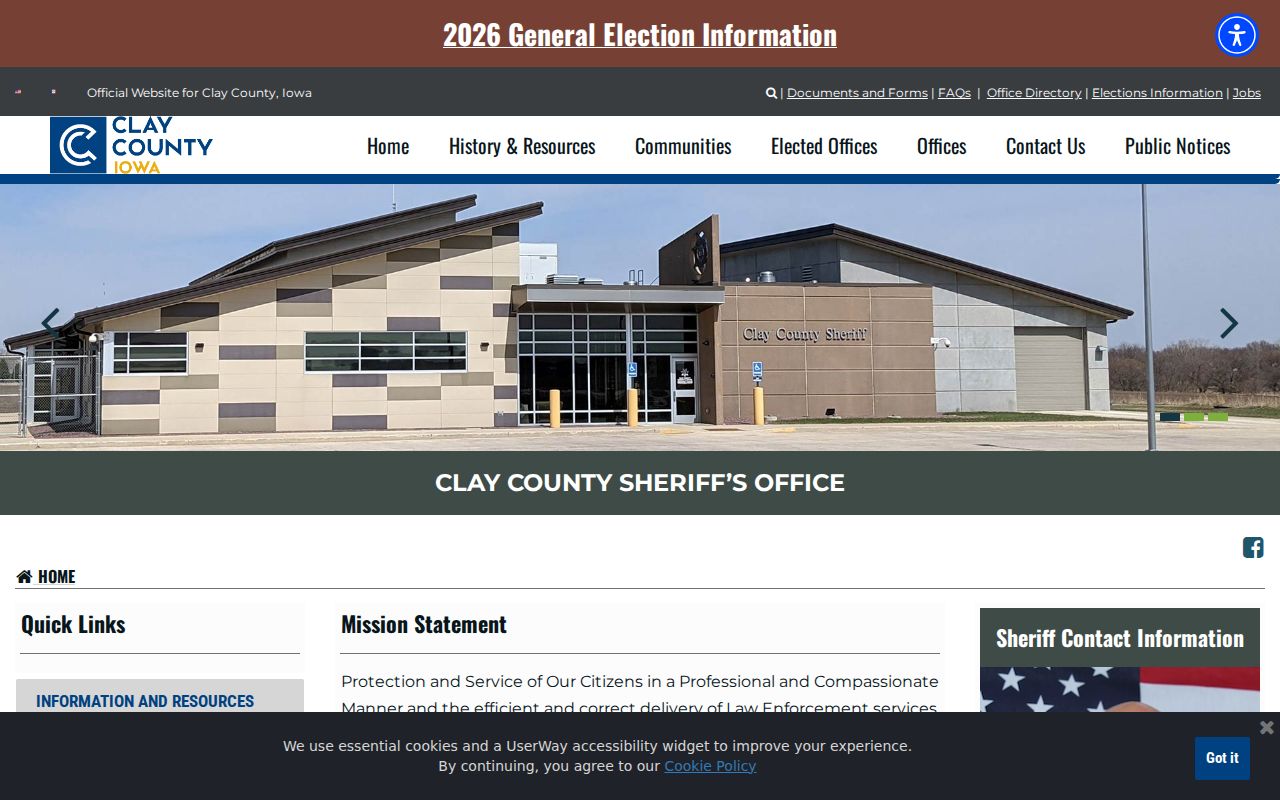 Clay County Sheriff official arrest lookup starting point
