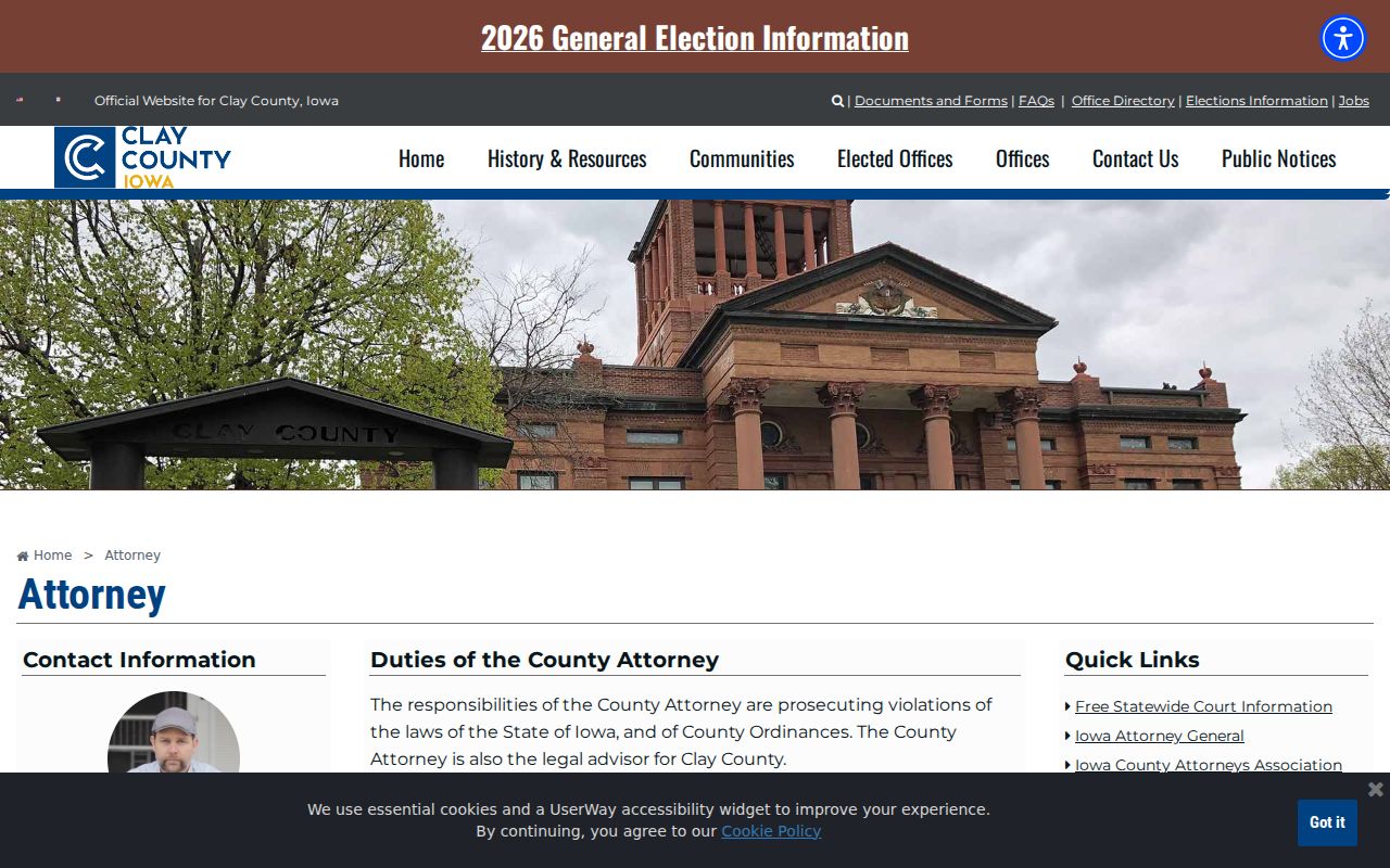 Clay County criminal court case charging office information