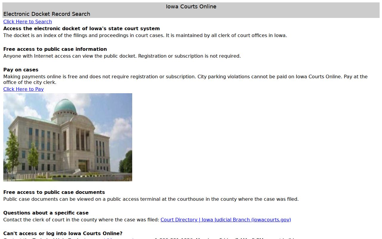 Clay County criminal court case search in Iowa Courts Online