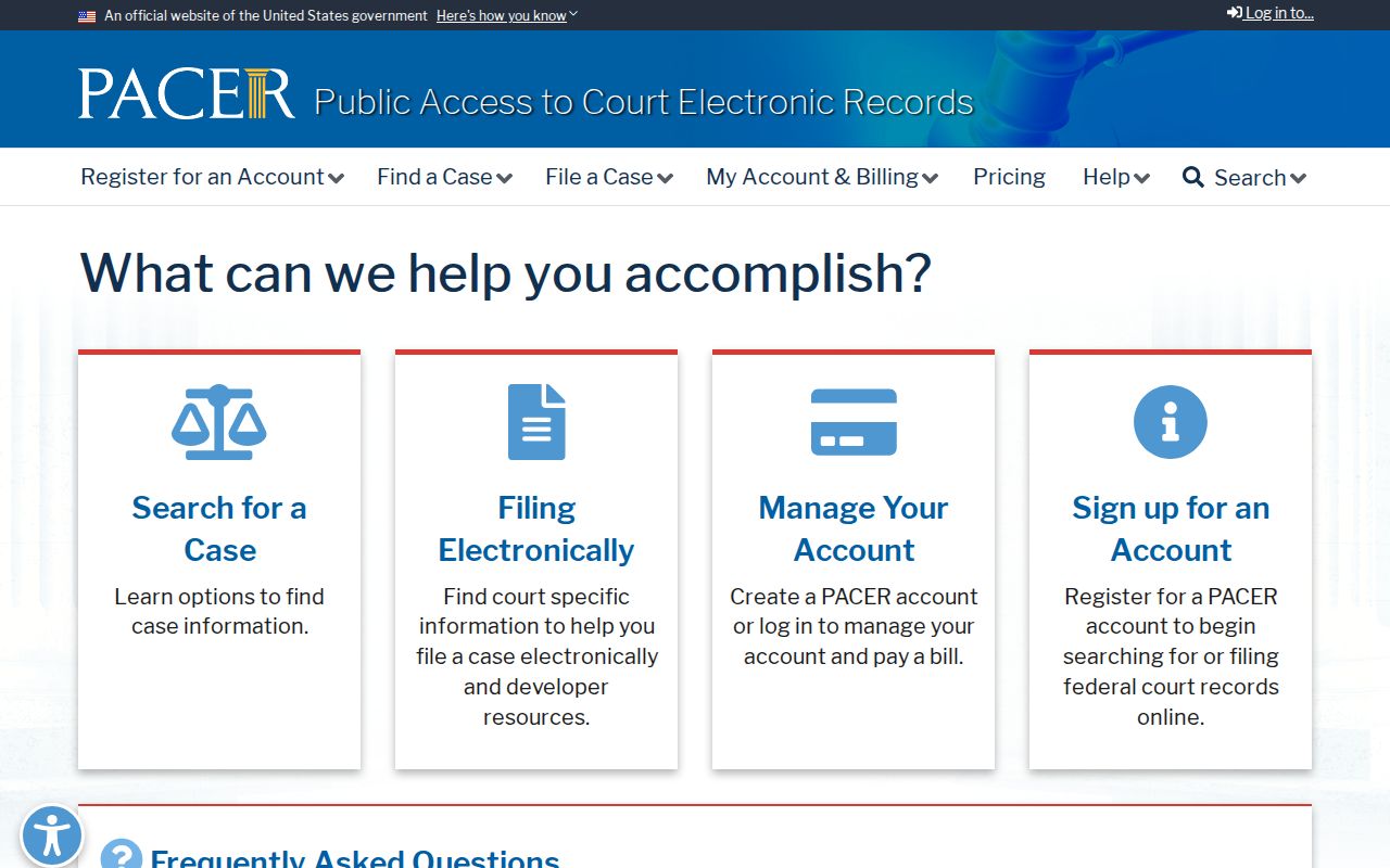 PACER access for federal criminal court cases affecting Clay County