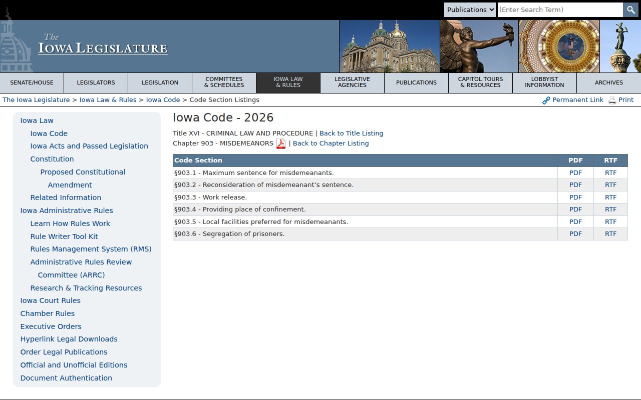 Iowa misdemeanor law used for Royal criminal records