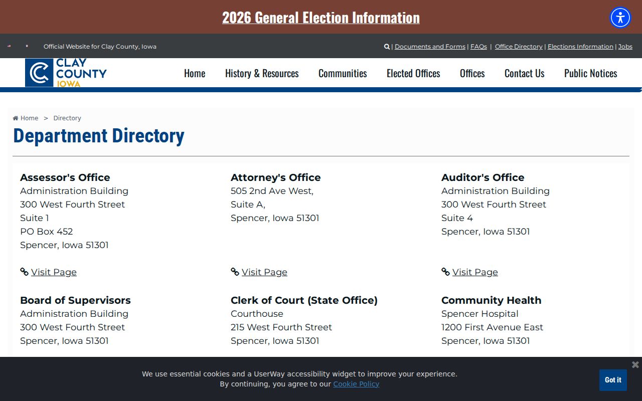 Clay County criminal records office directory
