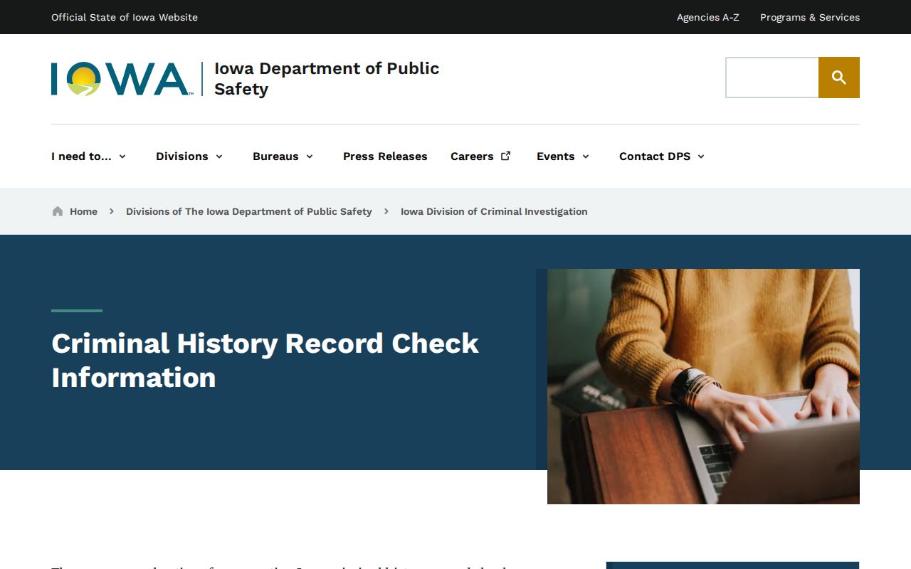 Clay County criminal history Iowa official record check page