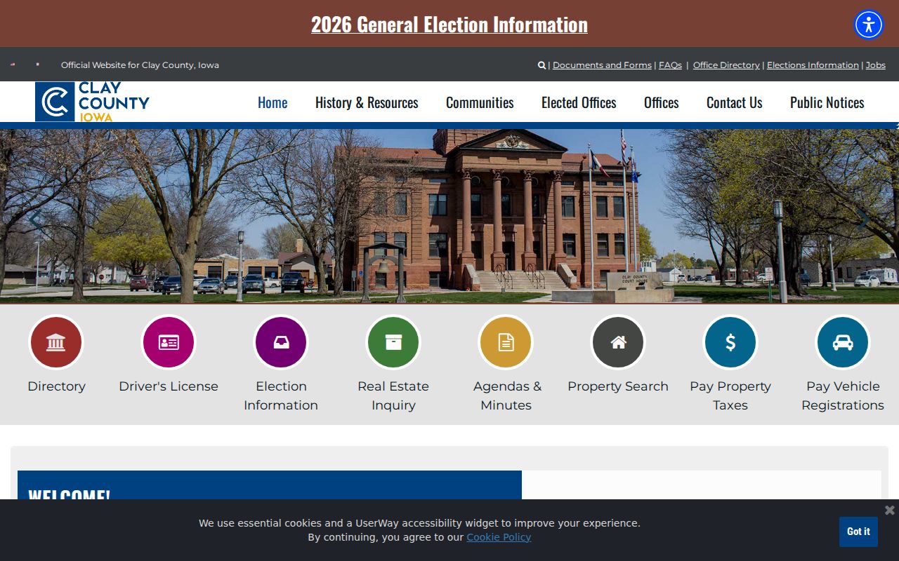 Clay County criminal history government access page